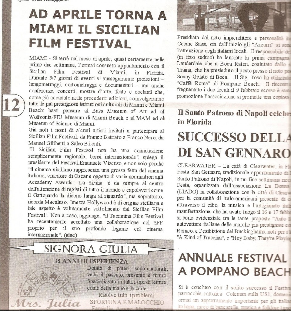 Il Giornale ItaloAmericano della Florida Feb 2008